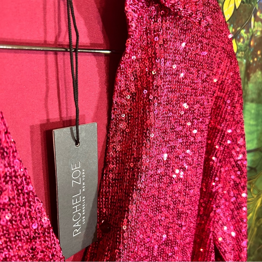 Rachel Zoe Women's Fuchsia Sequin Button Down Top -New With Tag’s - Picture 6 of 9
